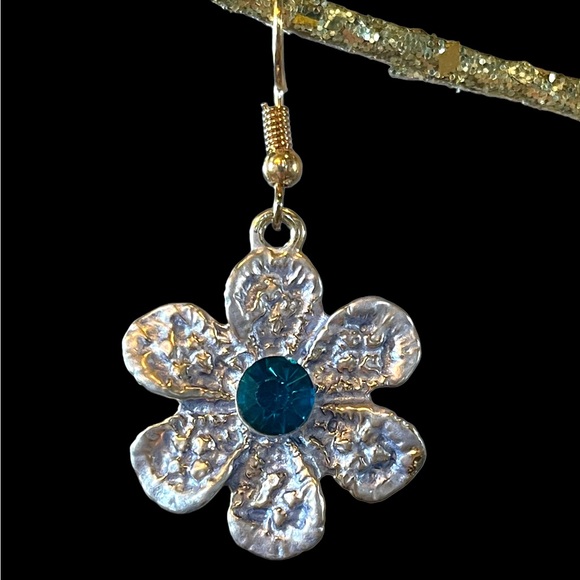 🎁 Blue Art Deco Crystal Statement Necklace Set - Picture 9 of 11